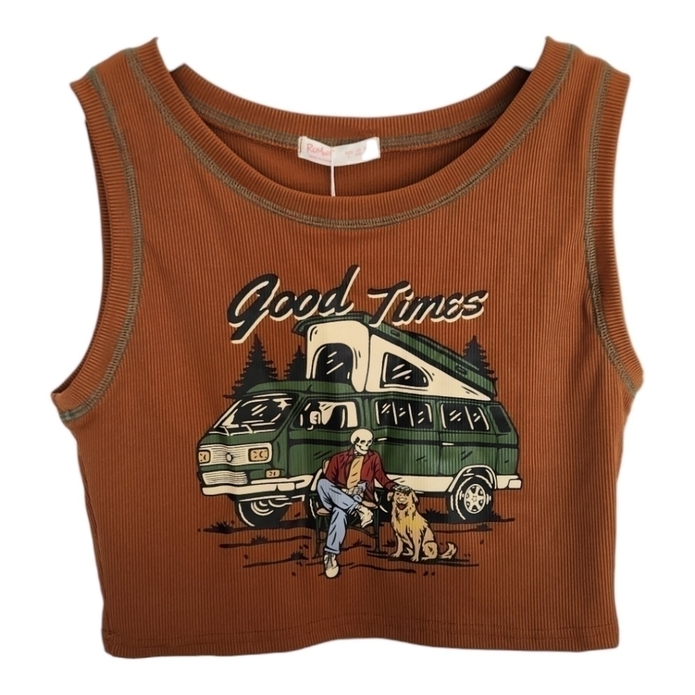 NWT ROMWE Graphic Crop Top